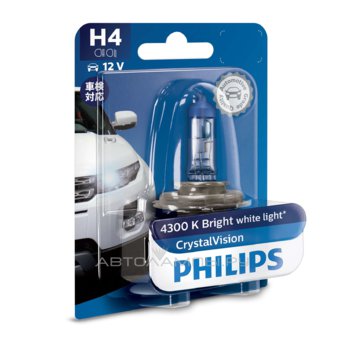 H4 12V- 60/55W (P43t) (  ) Crystal Vision  (1.) 12342CVB1