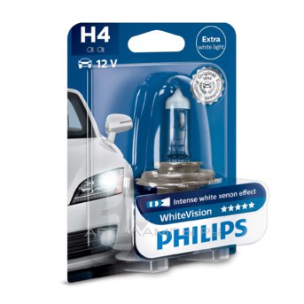 H4 12V- 60/55W (P43t) (  ) White Vision  (1.) 12342WHVB1